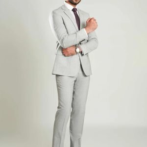 Formal 2 Piece Suit - Light Grey Plain