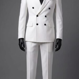 WHITE DOUBLE-BREASTED SUIT 20% off