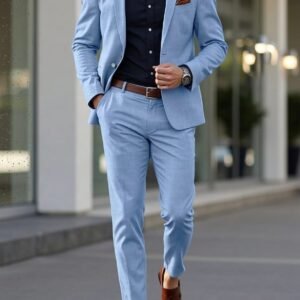 SKY BLUE LINEN SUIT 20% off