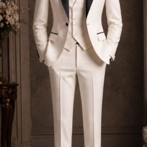 CLASSIC WHITE DOUBLE-BREASTED SUIT 20% off